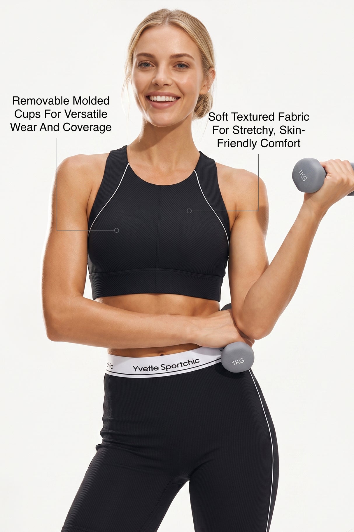 Anywhere™ Removable Cups Racerback Longline Light Support Bra | Women's Light Support Sports Bra Best For Yoga, HIIT