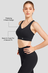 Anywhere™ V-Neck Wide Underband Sewn-In Pads Daily Bra | Women's Light Support Sports Bra