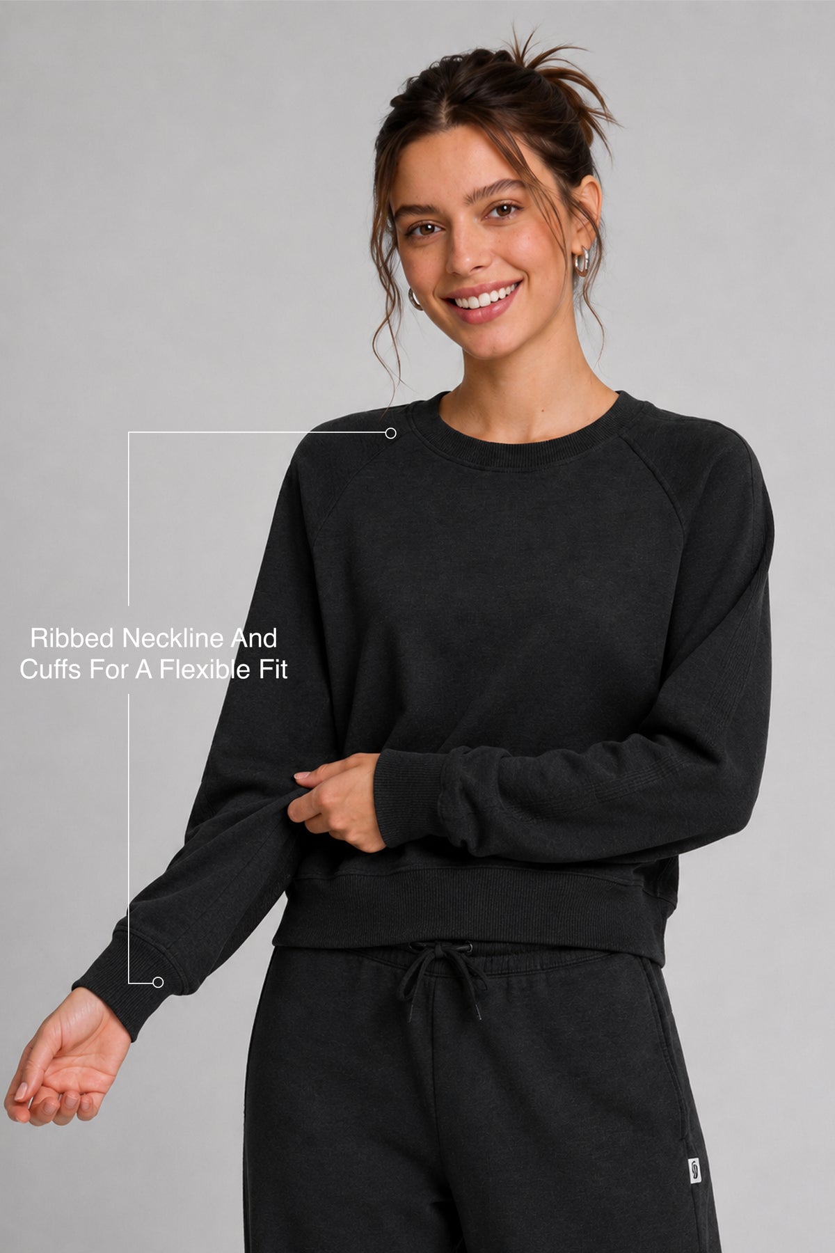 Anywhere™ Cropped Stretch Sweatshirt With Relax Fit | Women's Sports Sweatshirt