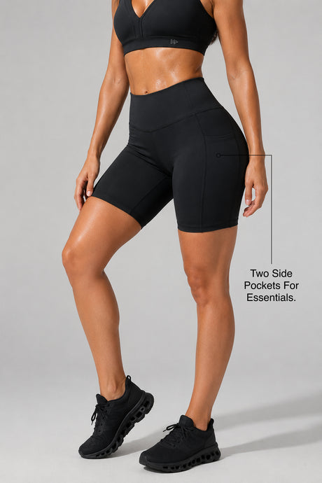 Shift™ High-Rise Stretchy Pockets Tight Shorts 3" 4" 6" 8" | Women's High Support Shorts, Best For Running, HIIT, Yoga & Training - image 3