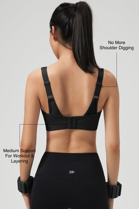 Shift™ Adjustable-Strap Sustainable Sports Bra | Medium Support with Breathable Mesh for Running, HIIT, Yoga & Training - image 14