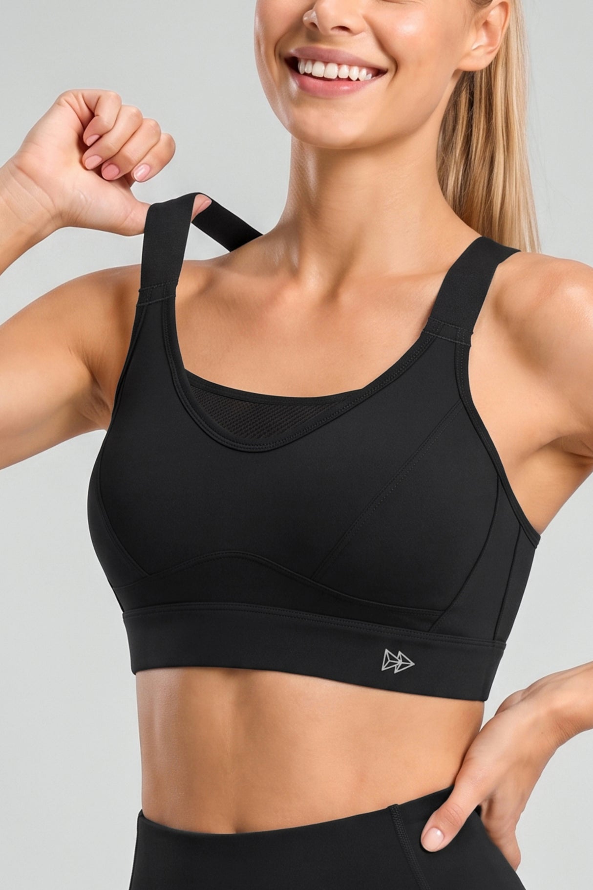 Echo™ Crisscross Adjustable-Strap Sports Bra with Mesh | Sustainable Bounce Control for Running, HIIT & Training