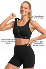 Power™ Zip Front Air Flow Back Full Coverage High Support Sports Bra | Women's High Support Sports Bra