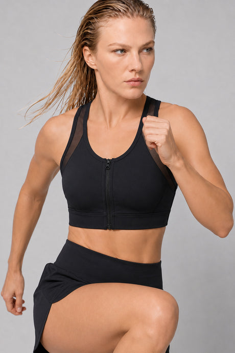 Power™ Zip-Front Mesh T-Back Sports Bra | High-Impact Support for Running & HIIT - image 17