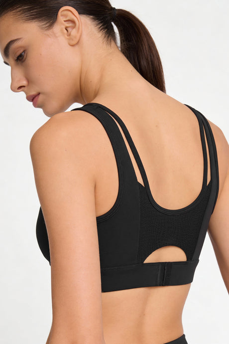 Power™ V Neck Breathable Mesh Hook Sports Bra | High-Impact Bounce Control Without Flattening for Running, HIIT & Training - image 17
