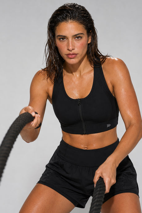 Power™ Zip-Front Mesh Racerback Sports Bra | High Support Best For Running, HIIT & Training - image 6