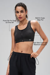 Shift™ Zip Front Print Air Flow Back Full Coverage High Support Sports Bra | Women's High Support Sports Bra