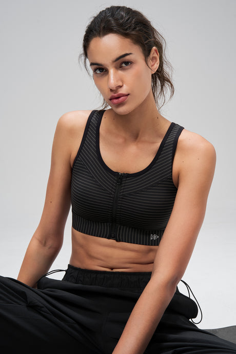 Shift™ Zip Front Print Air Flow Back Full Coverage High Support Sports Bra | Women's High Support Sports Bra - image 12
