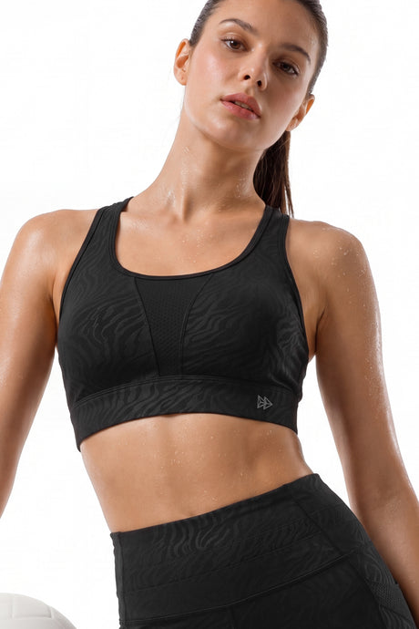 Power™ Racerback Double-Strap Jacquard Sports Bra | High-Impact Support with Full Coverage for Running, HIIT, Yoga & Training - image 11