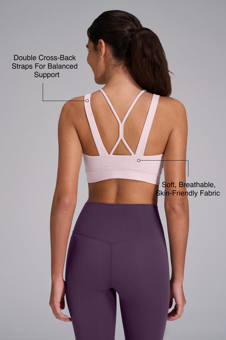 Anywhere™ Cross-back Soft Fixed Cups Yoga Bra | Women's Light Support Sports Bra Best For Yoga, HIIT - image 26