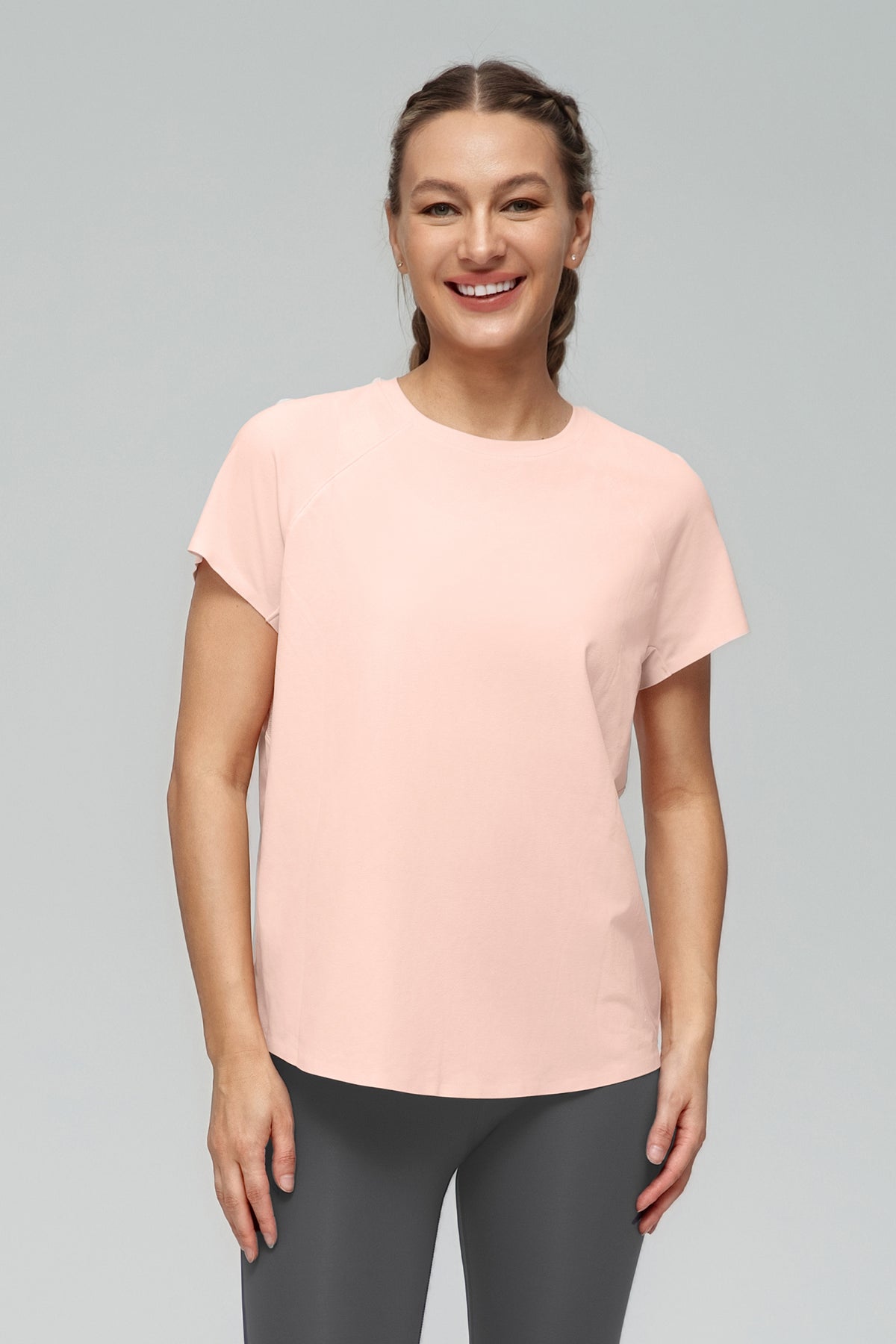 Camiseta cómoda de color liso con espalda de malla en cualquier lugar