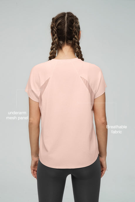 Anywhere™ Back Mesh Solid Color Comfortable T-shirt - image 14