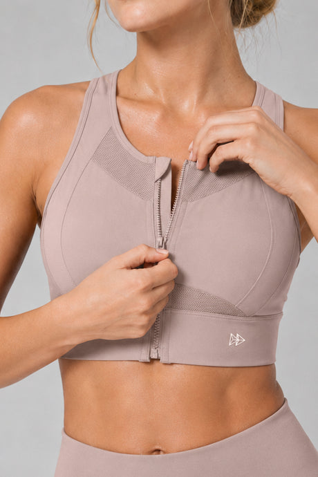 Sculpt™ Zip-Front Full-Back Mesh Racerback Sports Bra | High-Impact Support for Running, Gym & Training - image 3