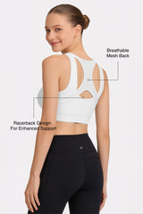 Power™ Front Zip Full Coverage Racerback Mesh Running Bra | Women's High Support Sports Bra