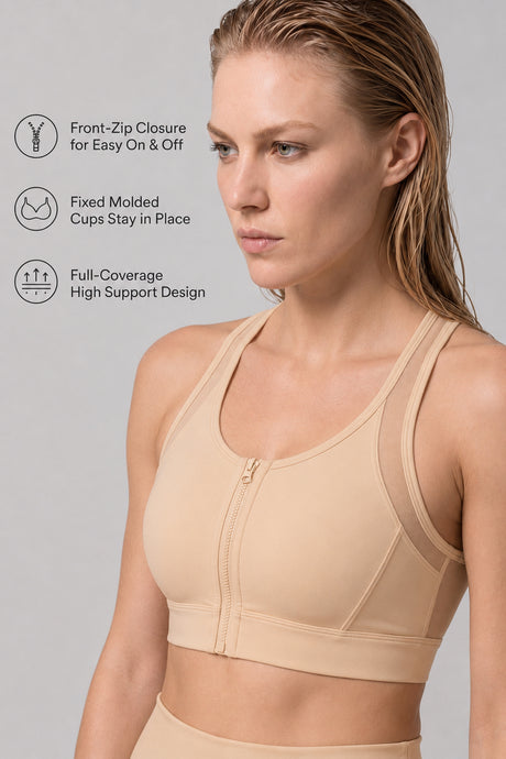 Power™ Zip-Front Mesh T-Back Sports Bra | High-Impact Support for Running & HIIT - image 26