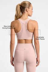 Power™ Breathable Racerback Stable High Support Sports Bra | High-Impact Support Best For Running, HIIT & Training