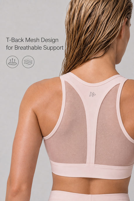 Reggiseno da corsa leggero Power T-back in rete | Reggiseno sportivo ad alto sostegno da donna