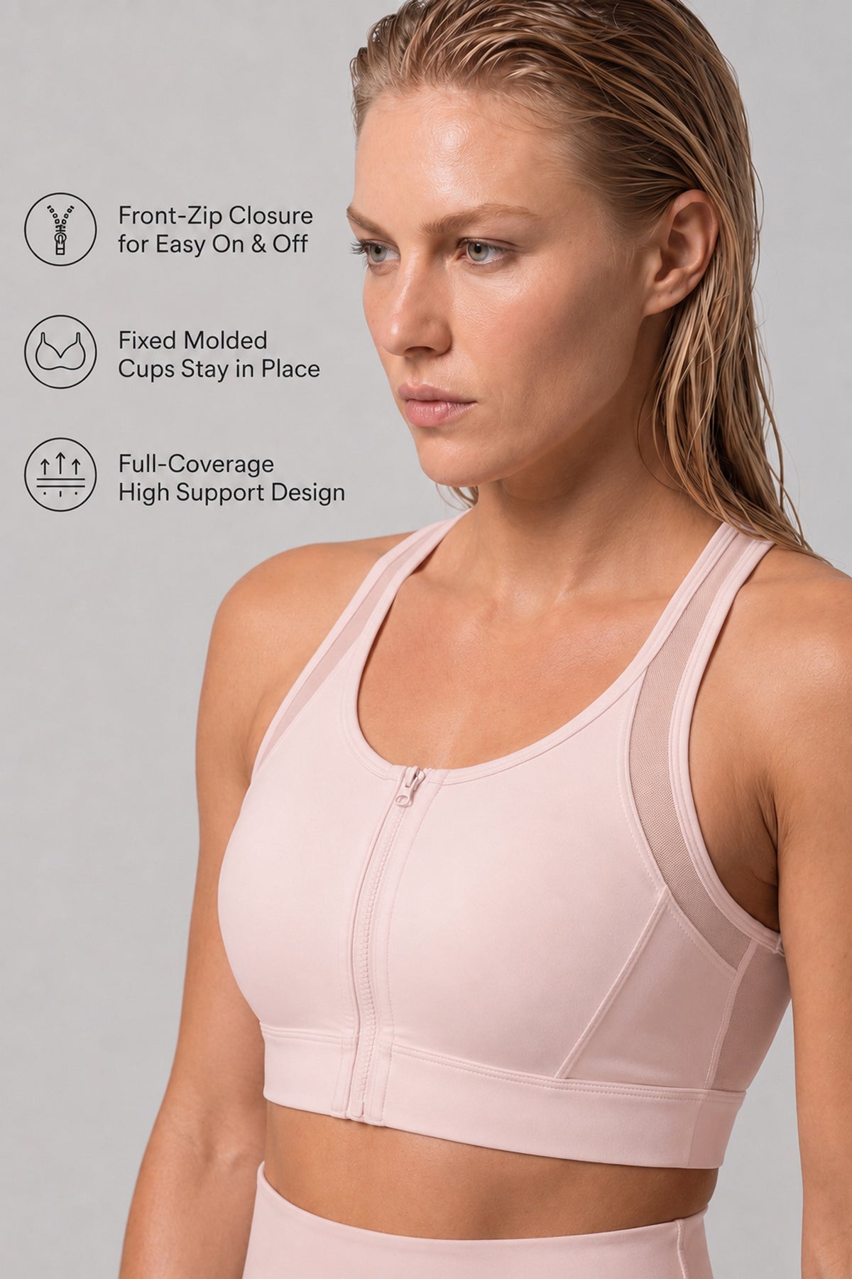 Leichter Power T-Back Mesh-Lauf-BH | Sport-BH mit starkem Halt für Damen