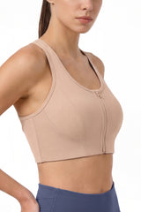 Echo™ Zip-Front Breathable Mesh Full-Coverage Sports Bra | High Support for Running, HIIT & Training