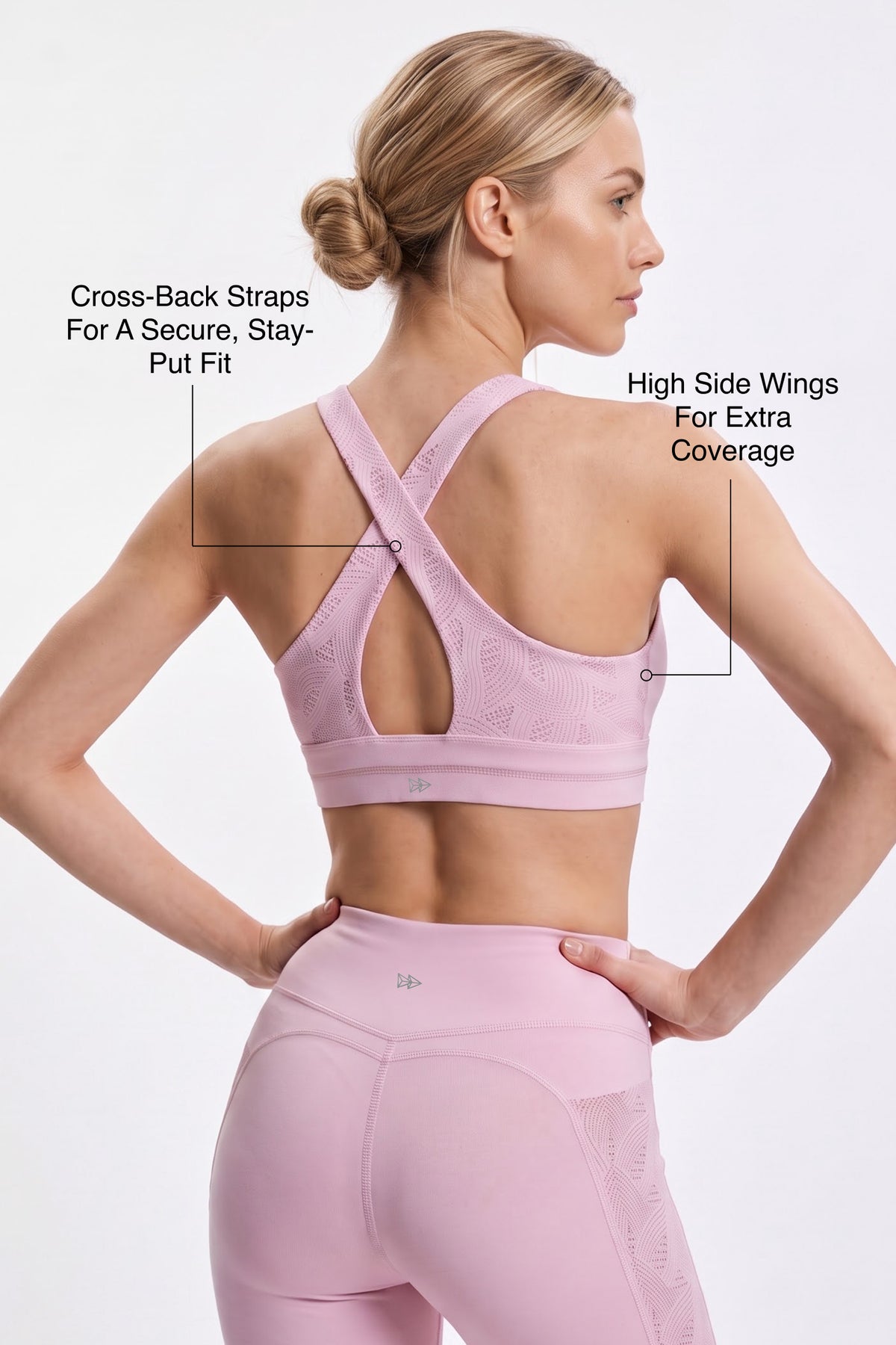 Anywhere™ Cross-Back Texture Mesh Light Support Sports Bra | Women's Light Support Sports Bra Best For Yoga, HIIT