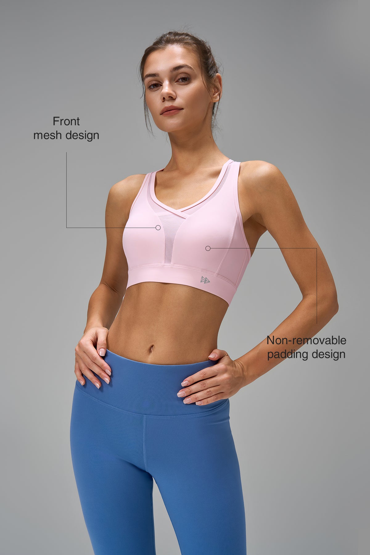 Power Sexy Sport-BH mit verstellbaren Trägern aus Mesh vorne | Sport-BH mit starker Unterstützung für Damen