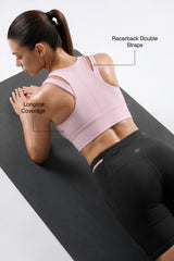 Pink Longline Coverage High Impact Bra With Front Zip | High-Impact Support Best For Running, HIIT & Training