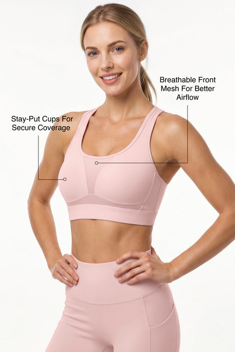 Power™ Adjustable Crisscross Straps With Mesh Sports Bra | High Support  for Running, HIIT & Training - image 2