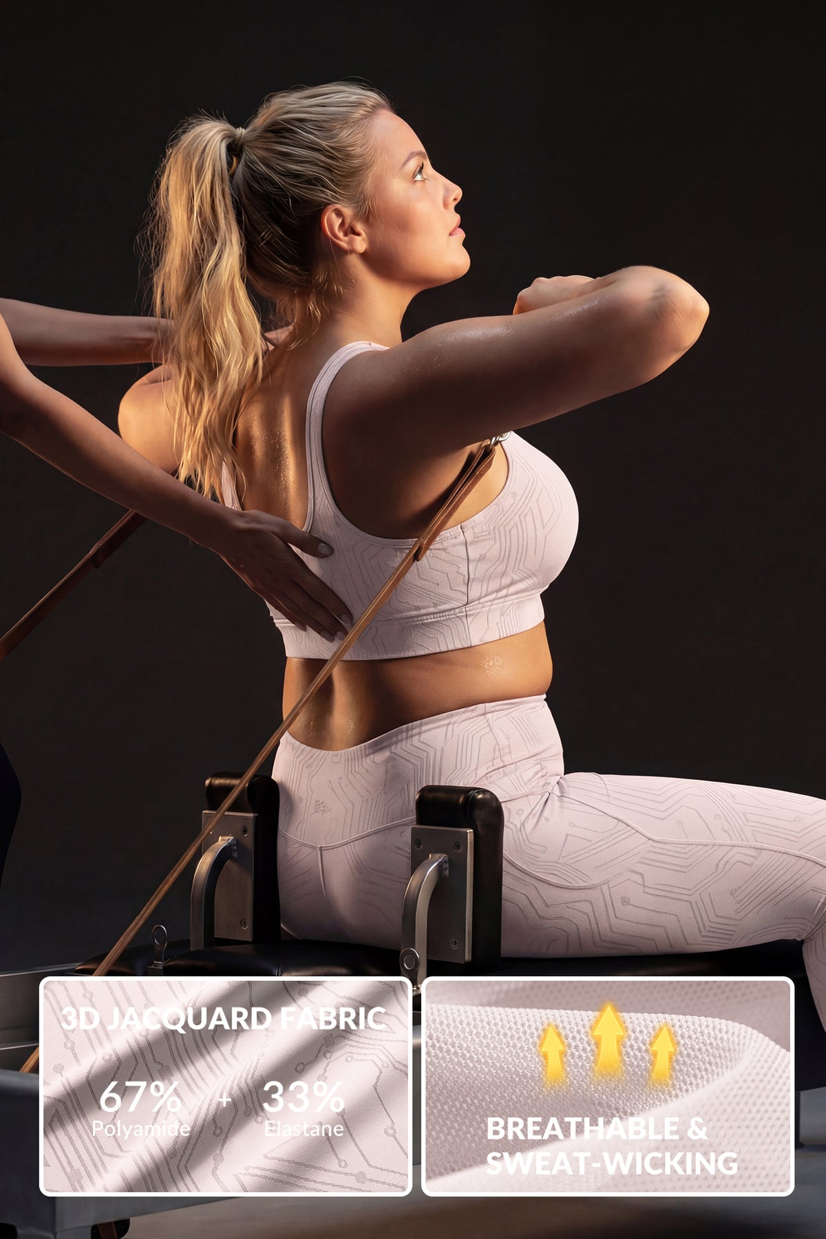 Power™ Zip Front Stripe Pattern Running Bra | Women's High Support Sports Bra