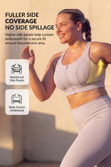 Power™ Zip Front Stripe Pattern Running Bra | Women's High Support Sports Bra
