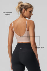 Reggiseno yoga imbottito a coste con scollo a V Echo | Reggiseno sportivo leggero da donna