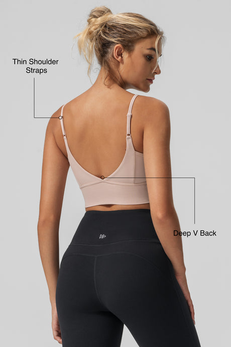 Echo™ V-Neck Ribbed Padded Yoga Bra | Women's Light Support Sports Bra - image 2