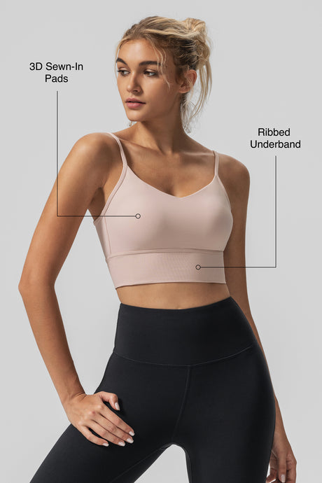 Echo™ V-Neck Ribbed Padded Yoga Bra | Women's Light Support Sports Bra - image 3