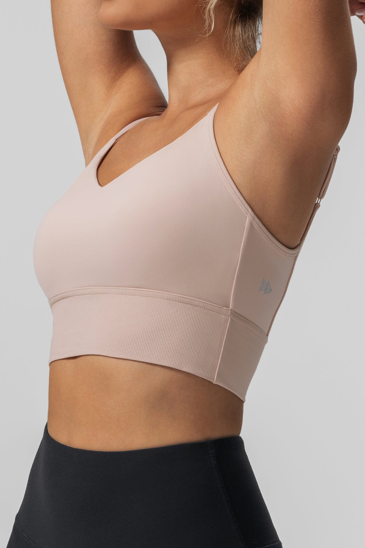 Reggiseno yoga imbottito a coste con scollo a V Echo | Reggiseno sportivo leggero da donna