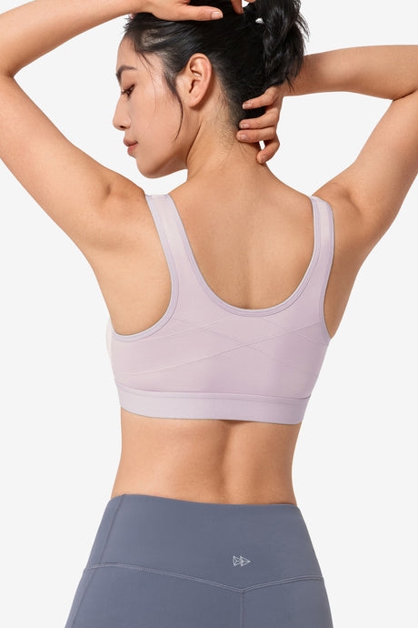 Zip-Front Unpadded High-Support Sports Bra | Women's High Support Sports Bra - image 8