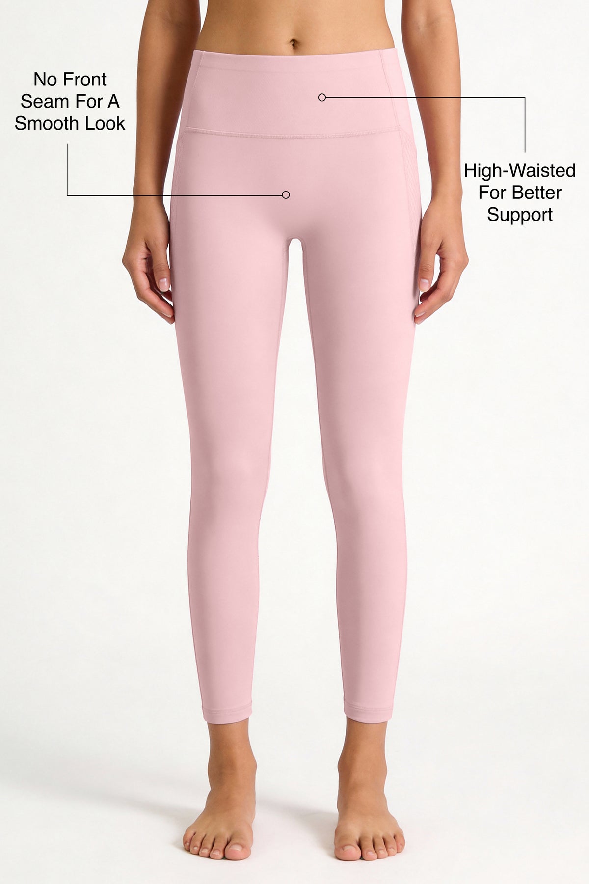 Shift™ High-Waisted No Front Seam Pocketed Sports Leggings | Sports Leggings Best For Running, Yoga & HIIT