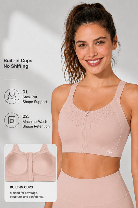 Power™ Soft Adjustable High-Support Mesh Running Bra | Women's High Support Sports Bra - image 3