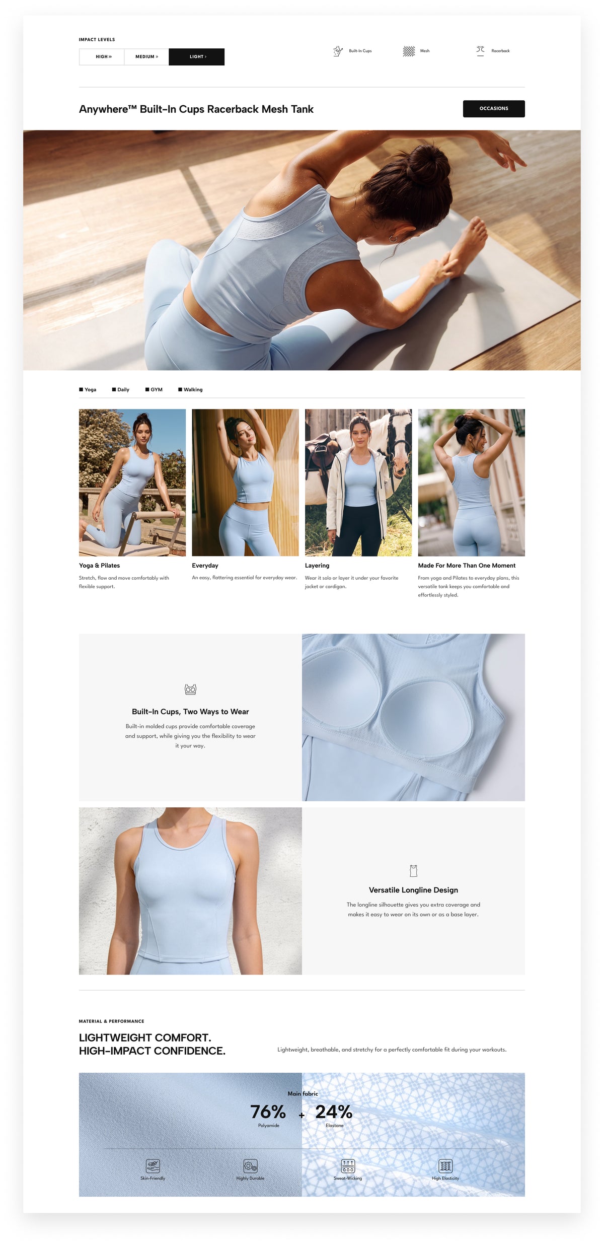 Anywhere™ Built-In Cups Racerback Mesh Tank | Women's Sports Tank For Yoga & Daily