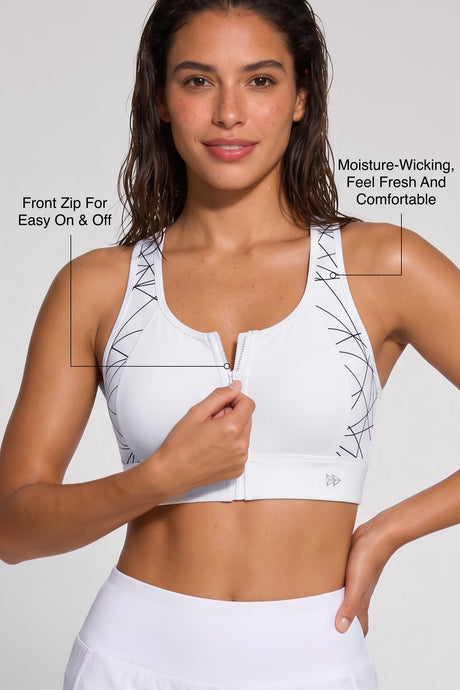 Power™ Zip-Front Mesh Racerback Sports Bra | High Support Best For Running, HIIT & Training - image 55