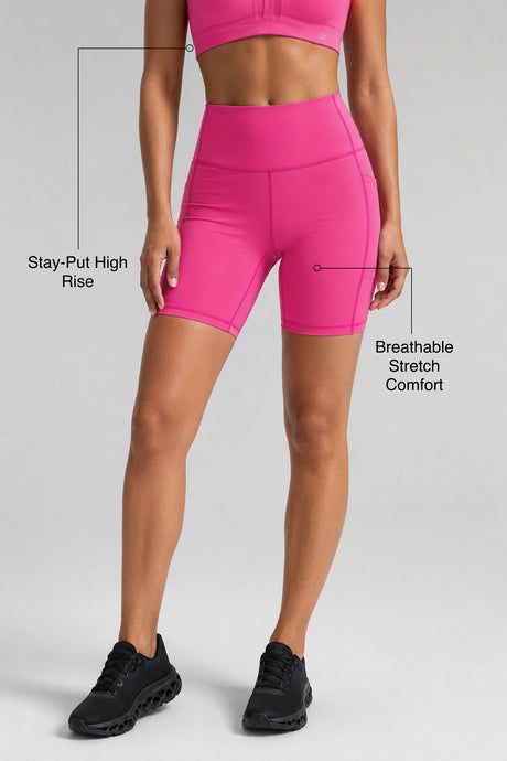 Shift™ High-Rise Stretchy Pockets Tight Shorts 3" 4" 6" 8" | Women's High Support Shorts, Best For Running, HIIT, Yoga & Training - image 3