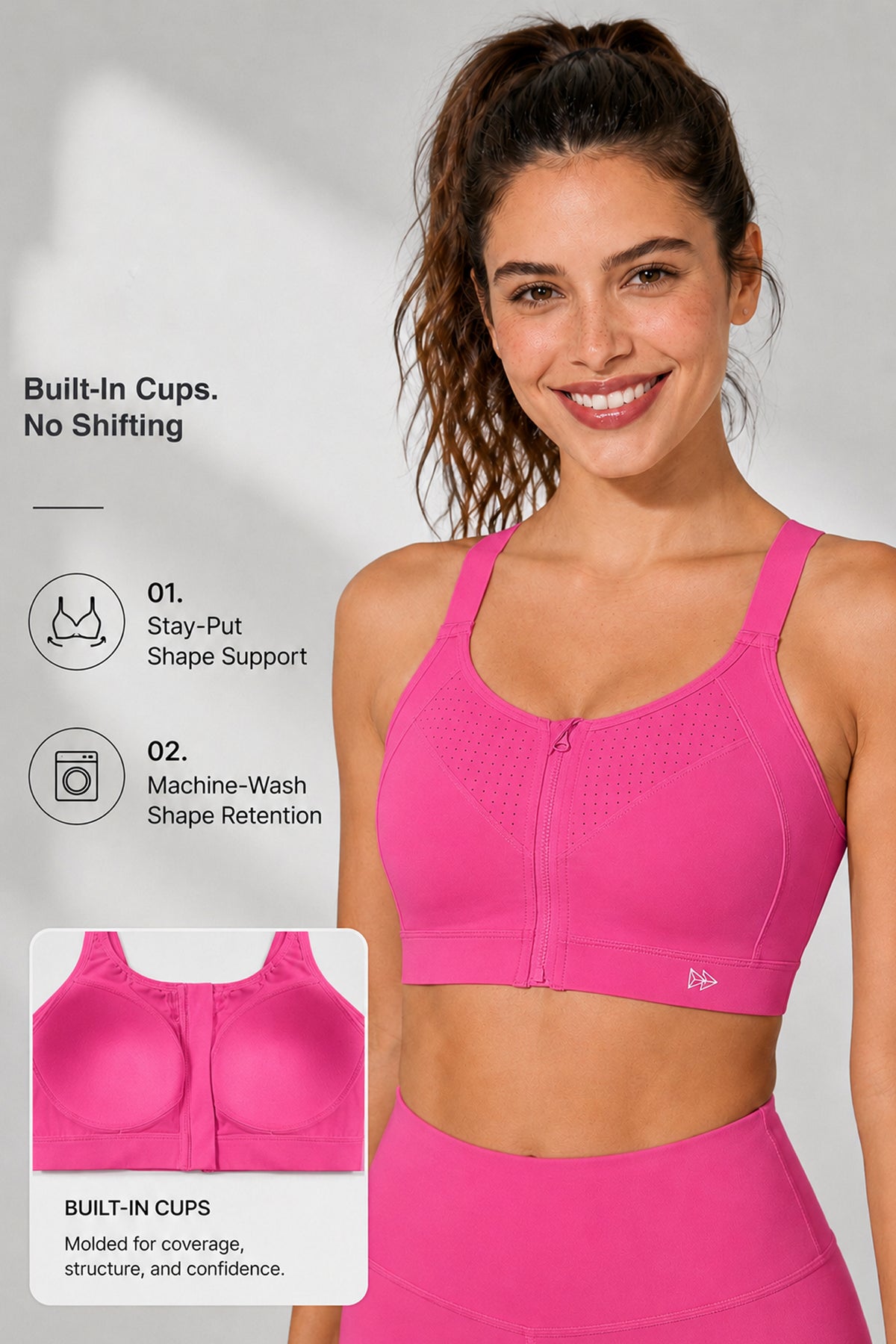 Power™ Soft Adjustable High-Support Mesh Running Bra | Women's High Support Sports Bra