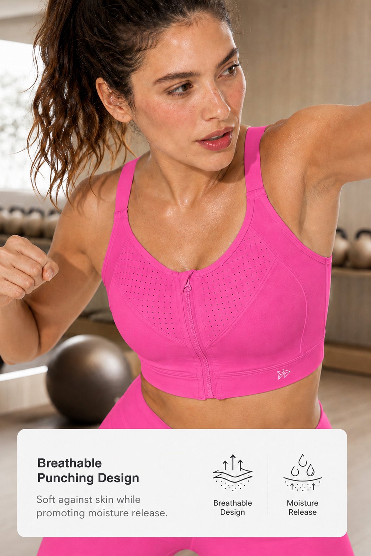 Power™ Soft Adjustable High-Support Mesh Running Bra | Women's High Support Sports Bra
