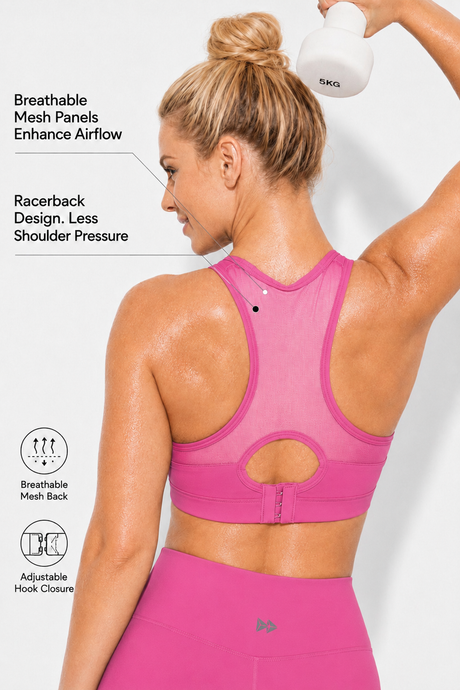 Shift™ Racerback Breathable Full-Coverage Running Bra | Women's High Support Sports Bra - image 38
