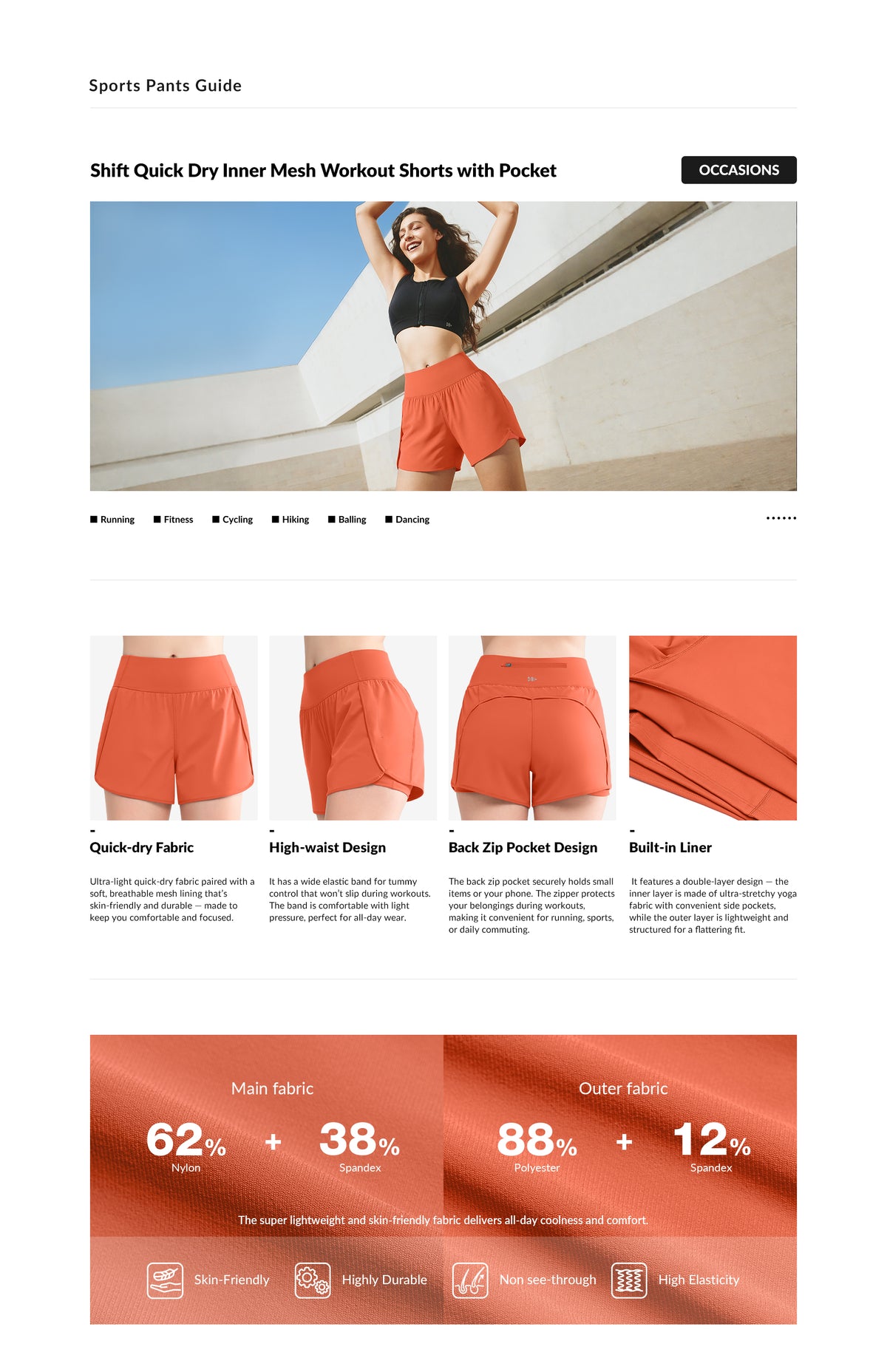 Shift™ Quick Dry Inner Mesh Workout Shorts with Pocket 3.5''| Women's Running Shorts