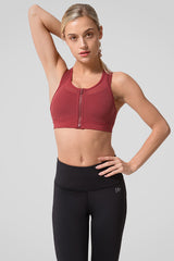 Power™ Zip Front Breathable Full-Coverage Running Bra | Women's High Support Sports Bra