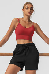 Reggiseno yoga imbottito a coste con scollo a V Echo | Reggiseno sportivo leggero da donna