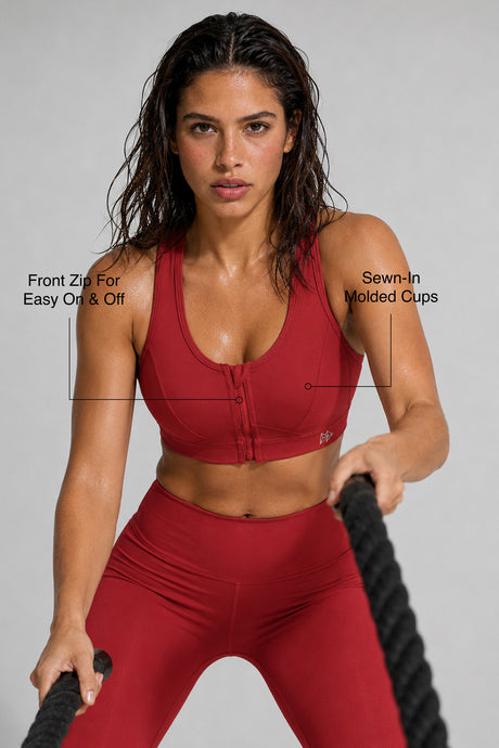 Enfold™ Front-Zip Breathable Racerback Sports Bra | High-Impact Support for Running, HIIT & Training - image 14