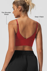Reggiseno yoga imbottito a coste con scollo a V Echo | Reggiseno sportivo leggero da donna