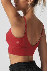 Reggiseno yoga imbottito a coste con scollo a V Echo | Reggiseno sportivo leggero da donna