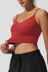 Reggiseno yoga imbottito a coste con scollo a V Echo | Reggiseno sportivo leggero da donna