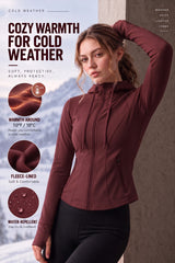 Chaqueta de forro polar elástico impermeable con cremallera completa Shift | Chaqueta deportiva para mujer